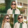 image:imageSOJOS Vintage Oversized Cateye Sunglasses Womens UV400 Large Designer Shades Lentes De Sol Para Mujer SJ2634Transparent GreenGrey Grading Lens