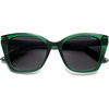 image:imageSOJOS Vintage Oversized Cateye Sunglasses Womens UV400 Large Designer Shades Lentes De Sol Para Mujer SJ2634Transparent GreenGrey Grading Lens