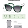 image:imageSOJOS Vintage Oversized Cateye Sunglasses Womens UV400 Large Designer Shades Lentes De Sol Para Mujer SJ2634Transparent GreenGrey Grading Lens