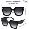 image:imageSOJOS Vintage Oversized Square Sunglasses for WomenRetro Womens Luxury Big Large Sun Glasses UV400 SJ2194Black FrameGrey Grading Lens