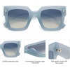 image:imageSOJOS Vintage Oversized Square Sunglasses for WomenRetro Womens Luxury Big Large Sun Glasses UV400 SJ2194Milky Blue FrameBlue Lens