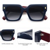 image:imageSOJOS Vintage Oversized Square Sunglasses for WomenRetro Womens Luxury Big Large Sun Glasses UV400 SJ2194Milky Navy FrameMilky Red Lens