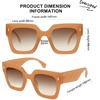 image:imageSOJOS Vintage Oversized Square Sunglasses for WomenRetro Womens Luxury Big Large Sun Glasses UV400 SJ2194Milky Orange FrameBrown Grading Lens