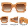 image:imageSOJOS Vintage Oversized Square Sunglasses for WomenRetro Womens Luxury Big Large Sun Glasses UV400 SJ2194Milky Orange FrameBrown Grading Lens