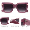 image:imageSOJOS Vintage Oversized Square Sunglasses for WomenRetro Womens Luxury Big Large Sun Glasses UV400 SJ2194Milky Purple FramePurple Grading Lens