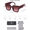 image:imageSOJOS Vintage Oversized Square Sunglasses for WomenRetro Womens Luxury Big Large Sun Glasses UV400 SJ2194Wine FrameRed Grading Lens