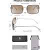 image:imageSOJOS Vintage Rectangle Sunglasses for WomenOversized Trendy Rimless 90s UV400 Womens Y2K Shades SJ1178SilverBrown Light Silver Mirror