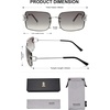 image:imageSOJOS Vintage Rectangle Sunglasses for WomenOversized Trendy Rimless 90s UV400 Womens Y2K Shades SJ1178SilverGrey Grading