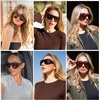 image:imageSOJOS Vintage Retro Oversized Big Aviator Polarized Sunglasses Womens Men SJ2615Black Frame Grey Lens