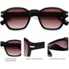 image:imageSOJOS Vintage Retro Square Polarized Sunglasses Men Standard Fit Trendy Womens Sun Glasses SJ2382Black Frame Brown Grading Lens