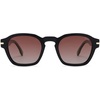 image:imageSOJOS Vintage Retro Square Polarized Sunglasses Men Standard Fit Trendy Womens Sun Glasses SJ2382Black Frame Brown Grading Lens
