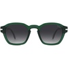 image:imageSOJOS Vintage Retro Square Polarized Sunglasses Men Standard Fit Trendy Womens Sun Glasses SJ2382Crystal Green Frame Green Grading Lens