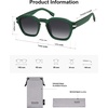 image:imageSOJOS Vintage Retro Square Polarized Sunglasses Men Standard Fit Trendy Womens Sun Glasses SJ2382Crystal Green Frame Green Grading Lens