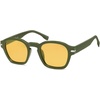 image:imageSOJOS Vintage Retro Square Polarized Sunglasses Men Standard Fit Trendy Womens Sun Glasses SJ2382Green Frame Yellow Lens