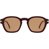 image:imageSOJOS Vintage Retro Square Polarized Sunglasses Men Standard Fit Trendy Womens Sun Glasses SJ2382Milky Brown Frame Brown Lens
