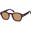image:imageSOJOS Vintage Retro Square Polarized Sunglasses Men Standard Fit Trendy Womens Sun Glasses SJ2382Milky Brown Frame Brown Lens