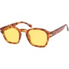 image:imageSOJOS Vintage Retro Square Polarized Sunglasses Men Standard Fit Trendy Womens Sun Glasses SJ2382Yellow Tortoise Frame Yellow Lens