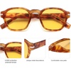 image:imageSOJOS Vintage Retro Square Polarized Sunglasses Men Standard Fit Trendy Womens Sun Glasses SJ2382Yellow Tortoise Frame Yellow Lens