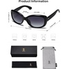 image:imageSOJOS Vintage Square Sunglasses for Women Polarized UV Protection Havana Frame SJ2111BlackGradient Grey