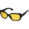 image:imageSOJOS Vintage Square Sunglasses for Women Polarized UV Protection Havana Frame SJ2111BlackNight Vision