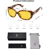 image:imageSOJOS Vintage Square Sunglasses for Women Polarized UV Protection Havana Frame SJ2111Brown TortoiseNight Vision