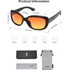 image:imageSOJOS Vintage Square Sunglasses for Women Polarized UV Protection Havana Frame SJ2111C14black FrameOrange Yellow Lens