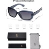 image:imageSOJOS Vintage Square Sunglasses for Women Polarized UV Protection Havana Frame SJ2111Transparent Blue