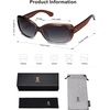 image:imageSOJOS Vintage Square Sunglasses for Women Polarized UV Protection Havana Frame SJ2111Transparent Brown PurpleGradien Grey