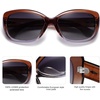 image:imageSOJOS Vintage Square Sunglasses for Women Polarized UV Protection Havana Frame SJ2111Transparent Brown PurpleGradien Grey