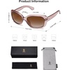 image:imageSOJOS Vintage Square Sunglasses for Women Polarized UV Protection Havana Frame SJ2111Transparent BrownGradient Brown