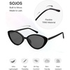 image:imageSOJOS Womens Retro Cat Eye Sunglasses Polarized TR90 UltraLightweight Oval Vintage Shades UV400 ProtectionBlackGrey