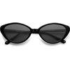 image:imageSOJOS Womens Retro Cat Eye Sunglasses Polarized TR90 UltraLightweight Oval Vintage Shades UV400 ProtectionBlackGrey