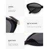 image:imageSOJOS Womens Retro Cat Eye Sunglasses Polarized TR90 UltraLightweight Oval Vintage Shades UV400 ProtectionBlackGrey