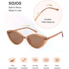 image:imageSOJOS Womens Retro Cat Eye Sunglasses Polarized TR90 UltraLightweight Oval Vintage Shades UV400 ProtectionBrownBrown