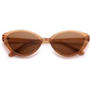 image:imageSOJOS Womens Retro Cat Eye Sunglasses Polarized TR90 UltraLightweight Oval Vintage Shades UV400 ProtectionBrownBrown