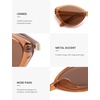 image:imageSOJOS Womens Retro Cat Eye Sunglasses Polarized TR90 UltraLightweight Oval Vintage Shades UV400 ProtectionBrownBrown