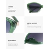 image:imageSOJOS Womens Retro Cat Eye Sunglasses Polarized TR90 UltraLightweight Oval Vintage Shades UV400 ProtectionGreenGrey