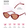 image:imageSOJOS Womens Retro Cat Eye Sunglasses Polarized TR90 UltraLightweight Oval Vintage Shades UV400 ProtectionRedOrange Brown