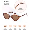 image:imageSOJOS Womens Retro Cat Eye Sunglasses Polarized TR90 UltraLightweight Oval Vintage Shades UV400 ProtectionTortoise BrownBrown