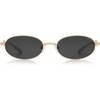 image:imageSOJOS Y2K Oval Metal Polarized Sunglasses Women Men Retro 90s Small Thin Frame Sun Glasses with UV400 AfterglowGoldGrey