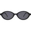 image:imageSOJOS Acetate Polarized Oval Sunglasses Women Retro Handmade Narrow Y2K Lightweight Vintage 90s Designer Sun Glasses LonaBlackGrey