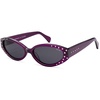 image:imageSOJOS Acetate Polarized Retro Sunglasses for Women Oval CatEye Vintage Narrow Sun Glasses SJ3131 ShimmerPurpleGrey