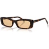 image:imageSOJOS Acetate Rectangle Polarized Sunglasses for Women Narrow Trendy 90s Retro Sunnies SunriseHoney Haze TortoiseshellYellow
