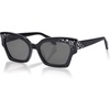 image:imageSOJOS Acetate Square Cat Eye LimitedEdition Sunglasses Women Polarized Sunglasses with Pearl Accents MELODYBlackGrey