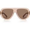 image:imageSOJOS Aviator Oversized Acetate Polarized Sunglasses Womens Men Retro Vintage 70s Style UV Protection Star ShadesDAYBREAKPinkBrown