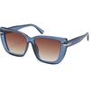 image:imageSOJOS Big Large Oversized Cat Eye Sunglasses for Women 70s Trendy Plus Size Designer Shades SJ2231Dark BlueBrown