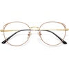 image:imageSOJOS Cat Eye Blue Light Blocking Glasses for Woman Hipster Metal Frame Womens Eyeglasses She Young SJ5027Browngold