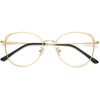 image:imageSOJOS Cat Eye Blue Light Blocking Glasses for Woman Hipster Metal Frame Womens Eyeglasses She Young SJ5027Gold