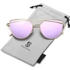 image:imageSOJOS Cat Eye Sunglasses for Women Fashion Designer Style Mirrored Lenses SJ1001GoldPurple