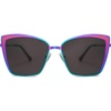 image:imageSOJOS Cateye Sunglasses for Women Fashion Mirrored Lens Metal Frame SJ1086Metallic